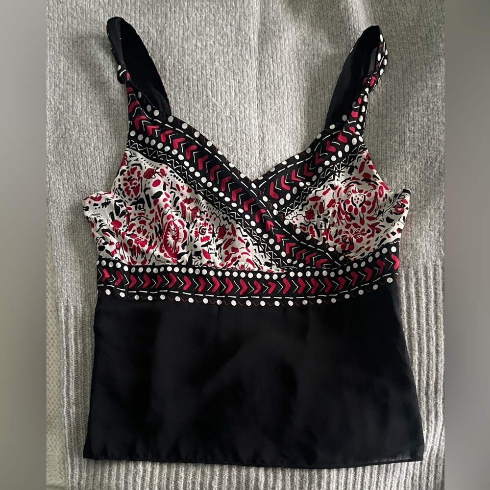Vintage black/red/white strap top size 12 by A/Line Anna Klein